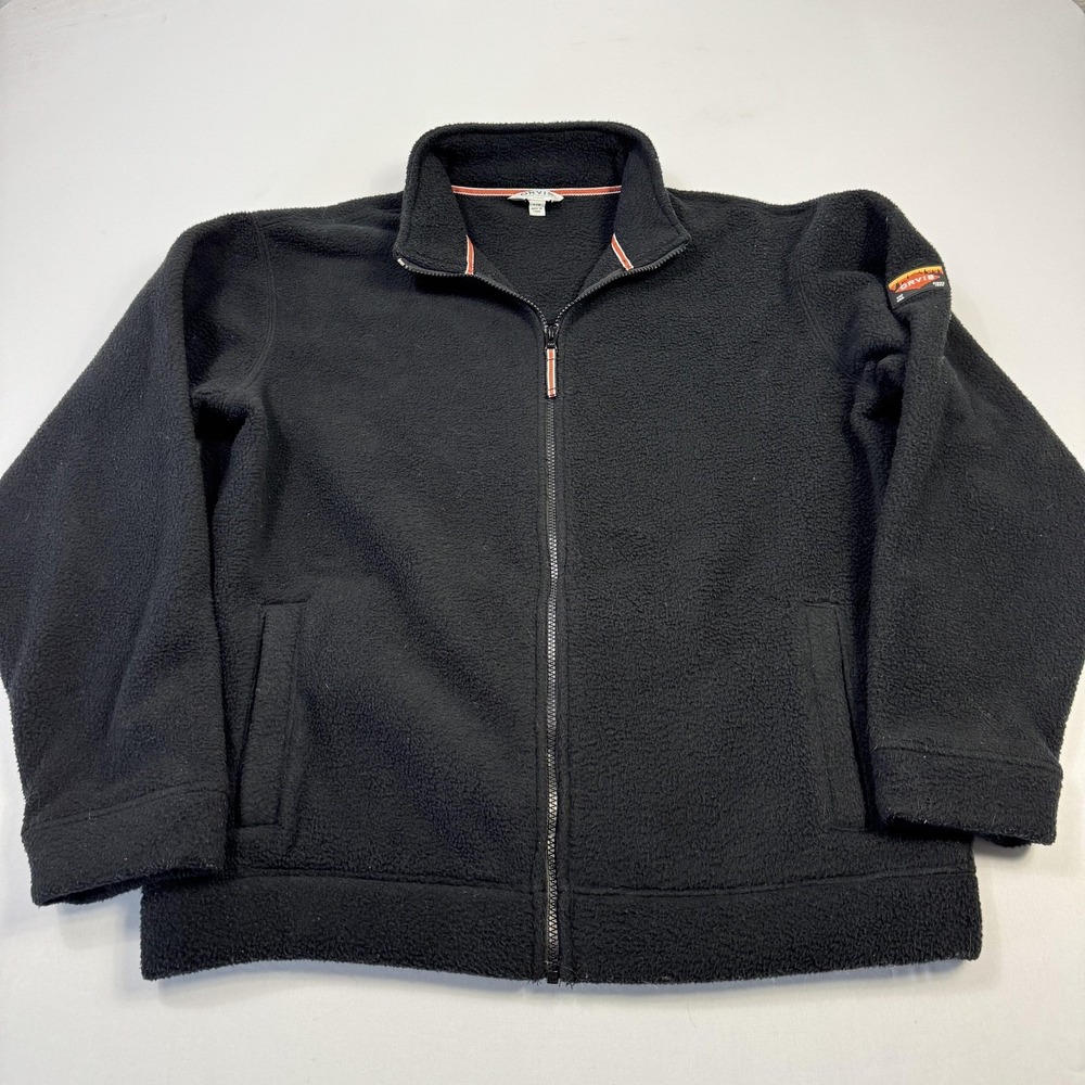 Orvis Fleece Jacket Mens Large Black Full Zip Outdoor‎ Classic Collection